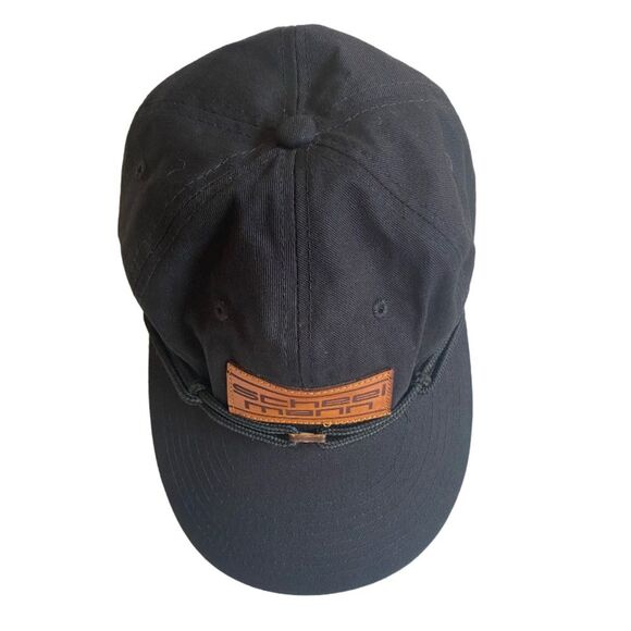 NWOT Findlay Unstructured Snapback Hat Black Chinstrap Scheel-mann Logo One Size - Picture 7 of 14